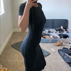 Long body con knit dress